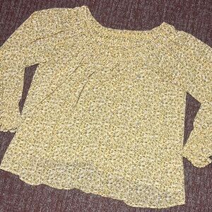 Kori smocked floral off the shoulder blouse women’s L